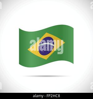 Abbildung der Flagge von Brasilien isoliert auf einem weißen Hintergrund. Stock Vektor