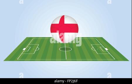 Abbildung eines England Fußball und Feld. Stock Vektor