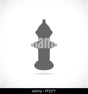 Abbildung einer Hydranten Silhouette isoliert auf einem weißen Hintergrund. Stock Vektor
