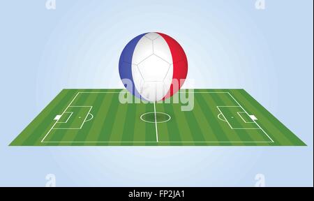 Abbildung eines Frankreich Fußball und Feld. Stock Vektor