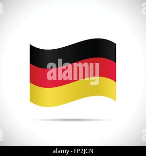 Abbildung der Flagge Deutschlands isoliert auf einem weißen Hintergrund. Stock Vektor