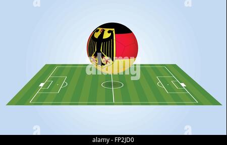 Abbildung eines Deutschland Fußball und Feld. Stock Vektor