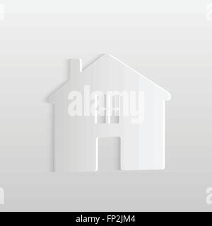Beispiel für ein Papierhaus isoliert auf einem hellen Hintergrund. Stock Vektor