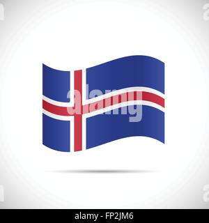Abbildung der Flagge von Island isoliert auf einem weißen Hintergrund. Stock Vektor