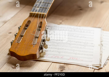 Gitarre Noten Stockfoto