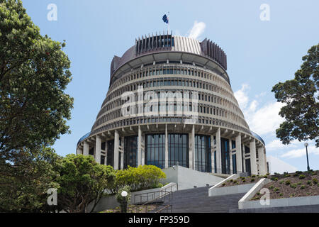 Das Beehive Parlamentsgebäude in Wellington, Neuseeland Stockfoto