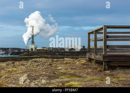 Geothermische Gebiet in der Nähe von Reykjanes und Keflavik Stockfoto