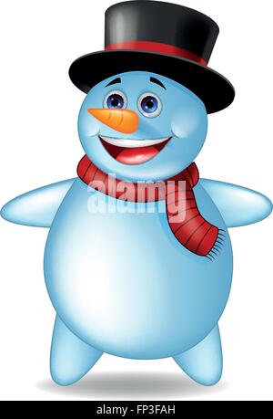 Lustiger Schneemann cartoon Stock Vektor