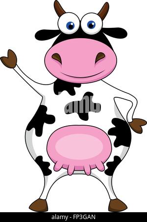 Kuh Cartoon winken Stock Vektor