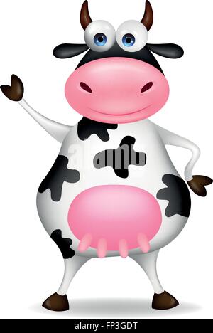 Kuh Cartoon winken Stock Vektor
