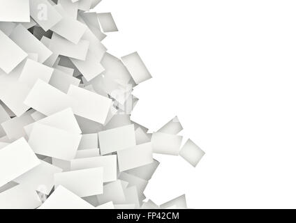 Papier-Sturm / 3D-Render Papierbögen zu fliegen Stockfoto