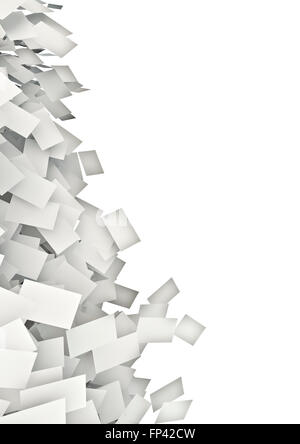 Papier-Sturm / 3D-Render Papierbögen zu fliegen Stockfoto