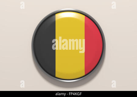 3D Rendering Pf Belgien Taste auf weißem Hintergrund. Stockfoto