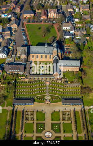 Antenne, spirituelle und kulturelle Zentrum Klosterkamp mit Gartenterrasse und barocke Gärten, Gartenkunst, Kamp-Lintfort, Niederrhein Stockfoto