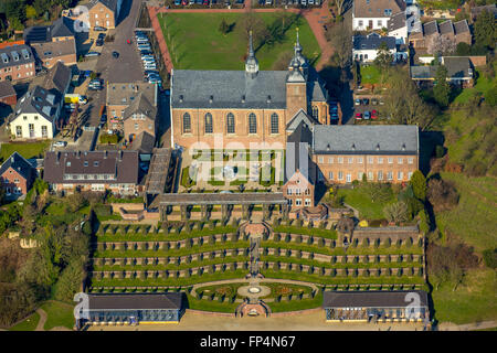 Antenne, spirituelle und kulturelle Zentrum Klosterkamp mit Gartenterrasse und barocke Gärten, Gartenkunst, Kamp-Lintfort, Stockfoto