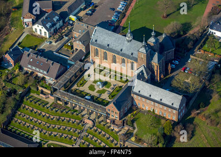 Antenne, spirituelle und kulturelle Zentrum Klosterkamp mit Gartenterrasse und barocke Gärten, Gartenkunst, Kamp-Lintfort, Stockfoto