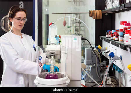 Experimentieren Sie im Labor, Heinrich-Heine-Universität Düsseldorf, Deutschland Stockfoto