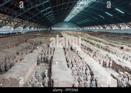 Armee der Terrakotta-Krieger in der Nähe von Xian in China Stockfoto