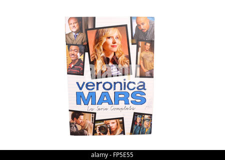 BARCELONA, Spanien - 27. Dezember 2014: Veronica Mars, Drama-Fernsehserie von Drehbuchautor Rob Thomas, auf DVD-Edition erstellt. Stockfoto