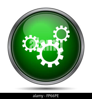 Symbol "Einstellungen". Internet-Button auf weißem Hintergrund. Stockfoto