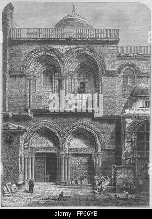 JERUSALEM: Kirche des Heiligen Grabes, antique print 1882 Stockfoto