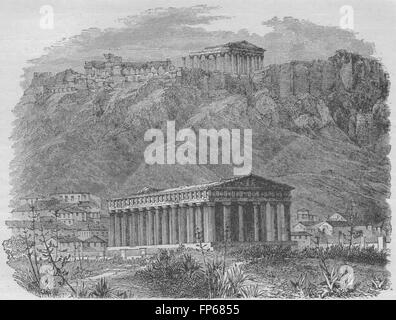 Athen: Der Tempel des Theseus, antiken Druck 1882 Stockfoto