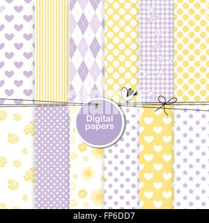 Reihe von digitalen Papieren - Musterdesigns Stock Vektor