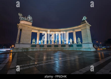 Statuen am Heldenplatz, Budapest Ungarn Stockfoto