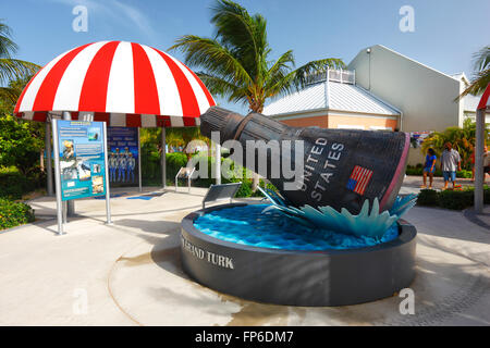 Ausstellung zum Gedenken an NASA Mercury Space Programm öffnet am Grand Turk Cruise Center Stockfoto