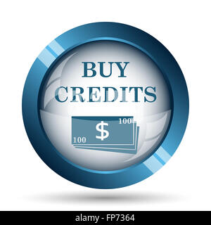 Kaufen Sie Credits-Symbol. Internet-Button auf weißem Hintergrund. Stockfoto