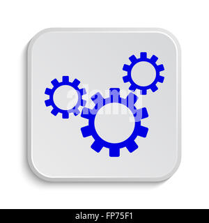 Symbol "Einstellungen". Internet-Button auf weißem Hintergrund. Stockfoto
