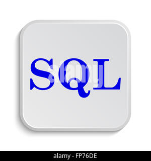 SQL-Symbol. Internet-Button auf weißem Hintergrund. Stockfoto
