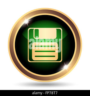 Symbol zu speichern. Internet-Button auf weißem Hintergrund. Stockfoto