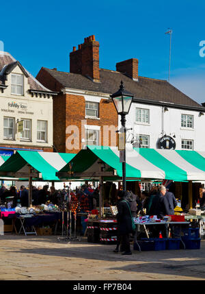 Die Outdoor-Markt und Marktplatz in Chesterfield Town Center North East Derbyshire England UK Stockfoto