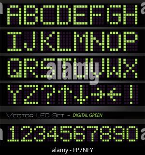 Bild eines bunten grüner digitale Schrift. Stock Vektor