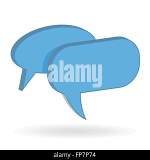 Bild der bunten blauen Schwätzchenluftblasen isoliert auf einem weißen Hintergrund. Stock Vektor