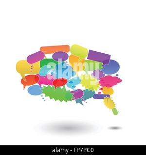 Bild von verschiedenen bunten Sprechblasen isoliert auf einem weißen Hintergrund. Stock Vektor