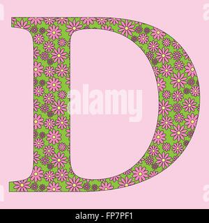Bild einer Blume Alphabet Schrift Vektor Illustration. Stock Vektor
