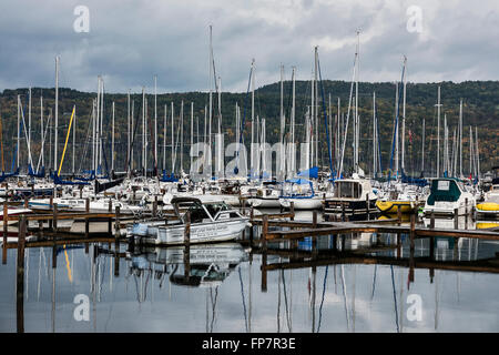 Segelboote, Seneca Lake, Watkins Glen, New York, USA Stockfoto