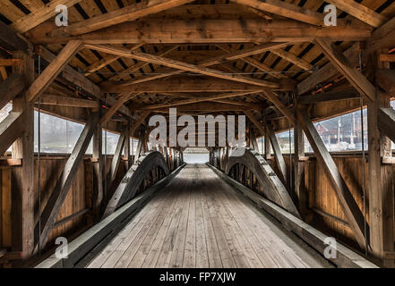 Taftville gedeckte Brücke, Woodstock, Vermont, USA Stockfoto