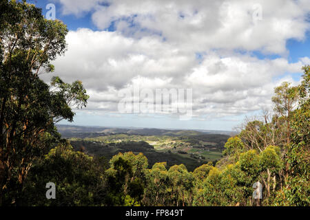 Blick ins Tal Picadilly aus Mount Lofty in der Nähe von Adelaide, South Australia, Australien. Stockfoto
