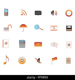 Bild von verschiedenen Web-Icons. Stock Vektor