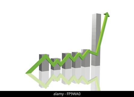 Bild von einem 3D-Diagramm isoliert auf einem weißen Hintergrund. Stock Vektor