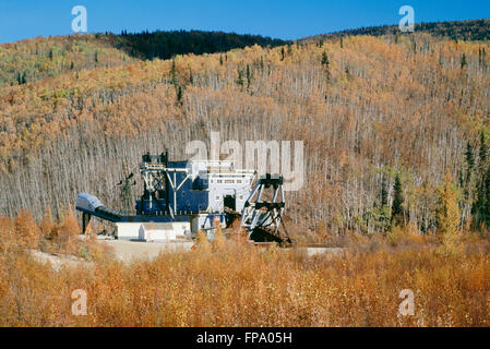 Historisches Gold Dredge #4 National Historic Site, Dawson City, Yukon Territory Stockfoto