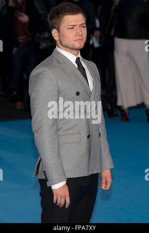 London, UK. 17. März 2016. Taron Egerton im europäischen Film Premiere of'Eddie The Eagle "in London, Kredit 17.03.2016: Dpa picture-Alliance/Alamy Live News Stockfoto