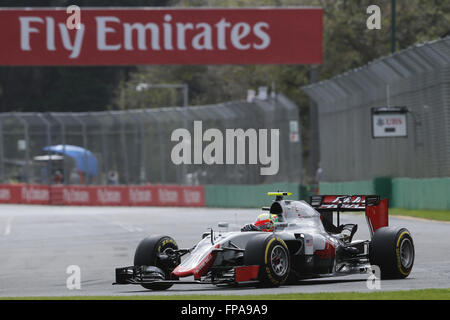 Melbourne, Australien. 18. März 2016. ESTEBAN GUTIERREZ von Mexiko und Haas F1 Team fährt, während im ersten freien Training des 2016 Formel 1 Australian Grand Prix im Albert Park Circuit in Melbourne, Australien. Bildnachweis: Daniele Paglino/ZUMA Draht/Alamy Live-Nachrichten Stockfoto