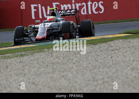 Melbourne, Australien. 18. März 2016. ESTEBAN GUTIERREZ von Mexiko und Haas F1 Team fährt, während im ersten freien Training des 2016 Formel 1 Australian Grand Prix im Albert Park Circuit in Melbourne, Australien. Bildnachweis: Daniele Paglino/ZUMA Draht/Alamy Live-Nachrichten Stockfoto