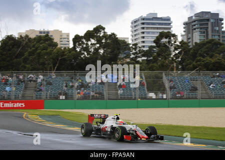 Melbourne, Australien. 18. März 2016. ESTEBAN GUTIERREZ von Mexiko und Haas F1 Team fährt während der zweiten freien Training des 2016 Formel 1 Australian Grand Prix im Albert Park Circuit in Melbourne, Australien. Bildnachweis: Daniele Paglino/ZUMA Draht/Alamy Live-Nachrichten Stockfoto