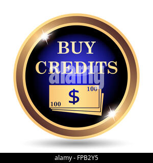 Kaufen Sie Credits-Symbol. Internet-Button auf weißem Hintergrund. Stockfoto