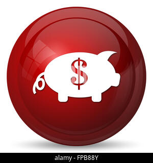 Sparen Sie Geld-Symbol. Internet-Button auf weißem Hintergrund. Stockfoto